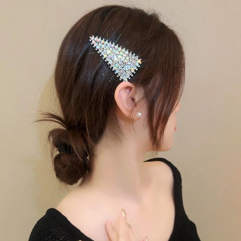 Shiny Crystal Hair Clip Rhinestone Exquisite Bangs Hairpin Fashion Hair Accessories