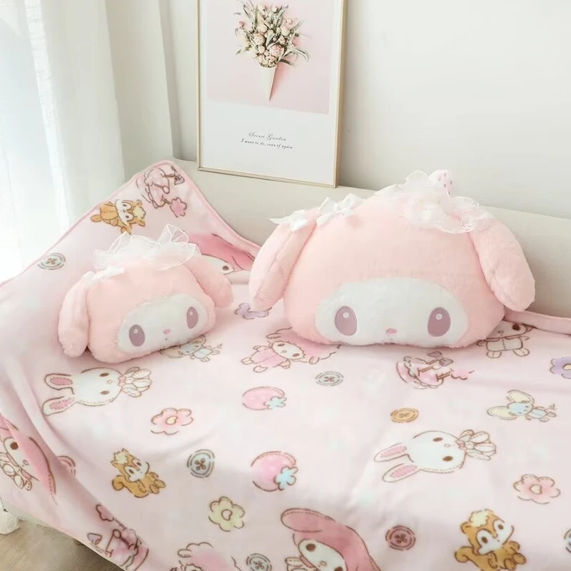 Comoda Coperta-Cuscino My Melody, Peluche In Stile Anime Giapponese, Cuscino Poggiatesta My Melody, Coperta Regalo Per Ragazze
