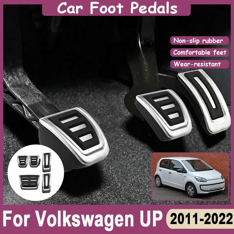 Car Foot Pedals For Volkswagen VW UP Acessories Skoda Citigo SEAT Mii 2011~2022 Gas Accelerator Brake Stainless Steel Pedal Pads