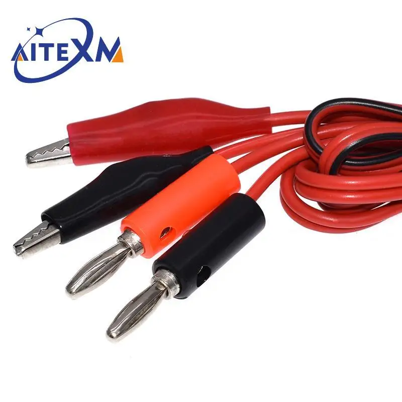 5Sets 1M Alligator Cilp to AV Banana Plug Test Cable Lead Connector Dual Tester Probe Crocodile Clip for Multimeter Measure Tool