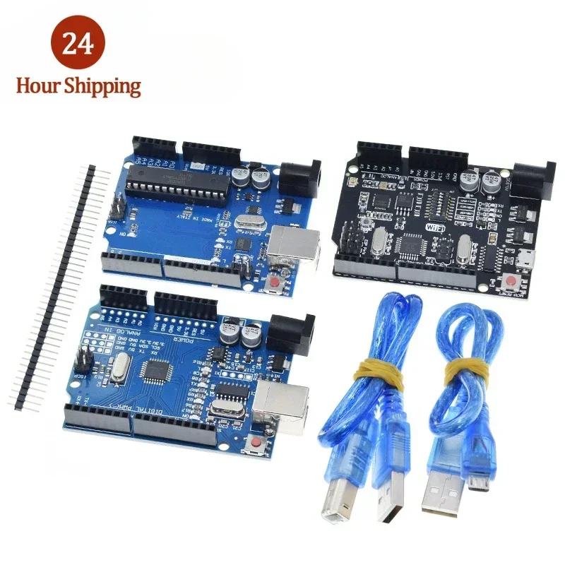 UNO R3 Development Board ATmega328P CH340 CH340G For Arduino UNO R3 With Straight Pin Header with Cable