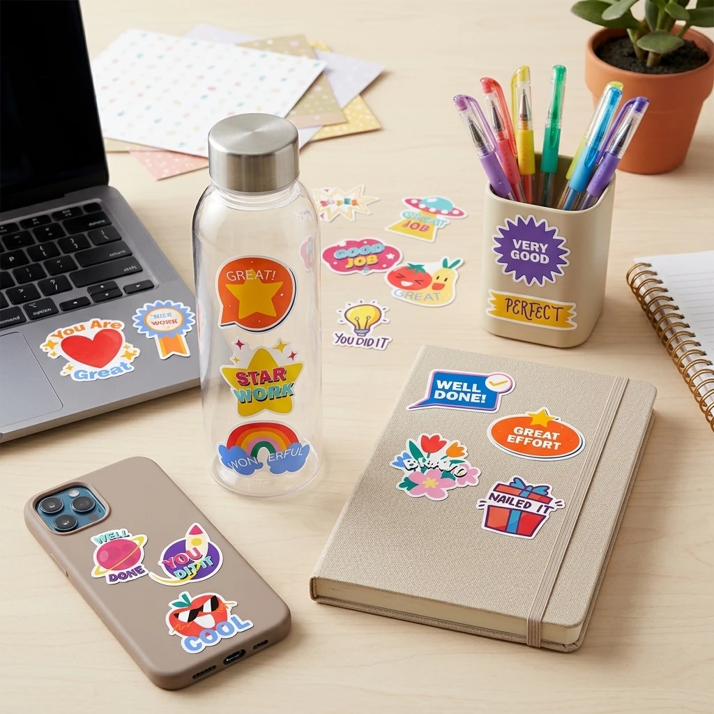 

50Pcs Waterproof Doodle-Stickers for Phone Cup Stationery Decoration PVC Material Rich Patterns