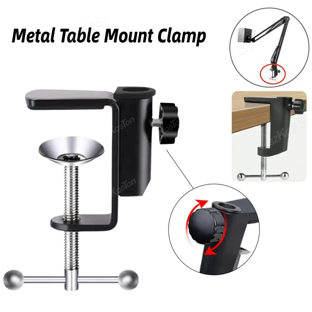 Metal C-Shaped Clip Desk Table Mount Clamp For Microphone Suspension Boom Scissor Arm Stand Holder Table Light Bracket