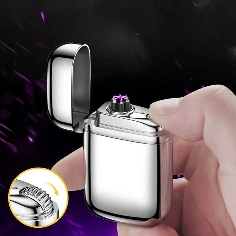 Intelligent 3Arc Ignition Type-C Fast Charging Lighter Classic Windproof Outdoor Electronic Cigarette Lighter Smoking Accessorie