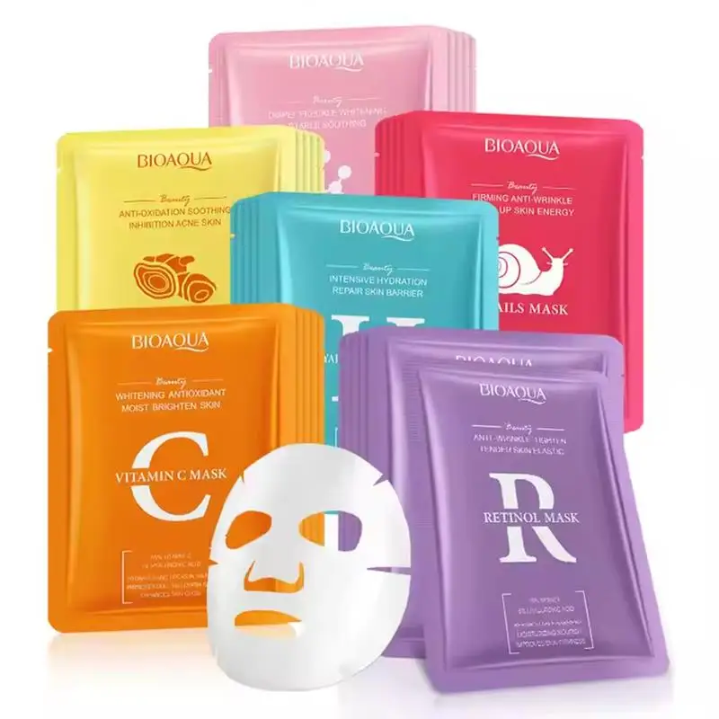 5/10pcs BIOAQUA Snail Hyaluronic Acid Retinol Face Mask skincare Moisturizing Hydrating Firming Facial Masks for Face Skin Care