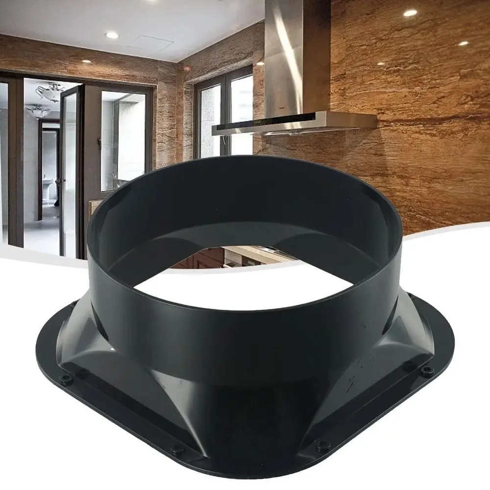 Fan Connection ABS Wall Flange Connector Black 100-300MM Exhaust Pipe Connector Ventilation Pipe Joint Kitchen