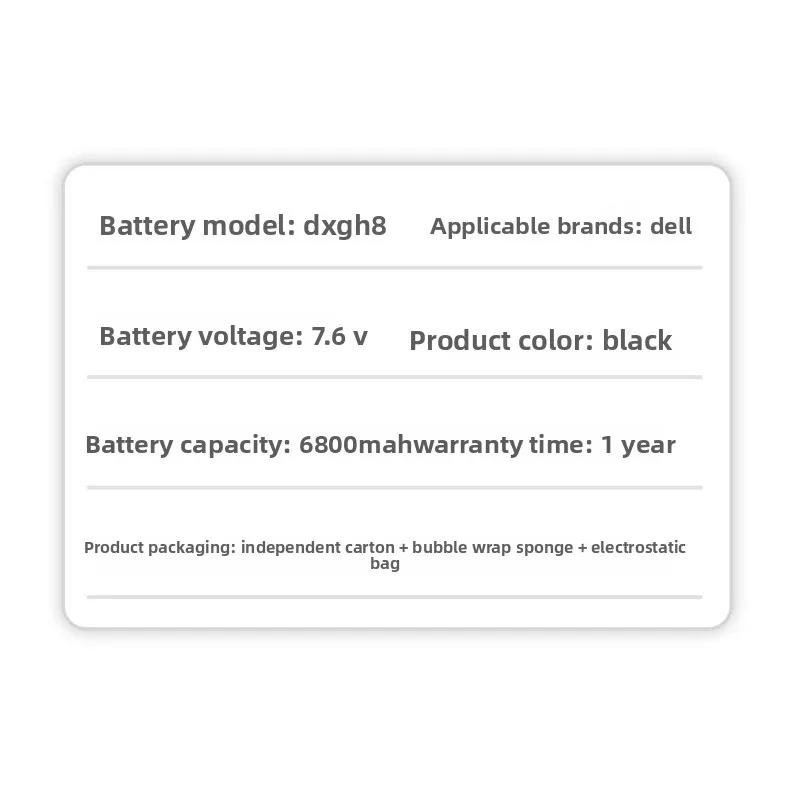 ل Dell XPS 13-5390 XPS 9370 9380 DXGH8 HK6N5 بطاريات بديلة لبطاريات الكمبيوتر المحمول