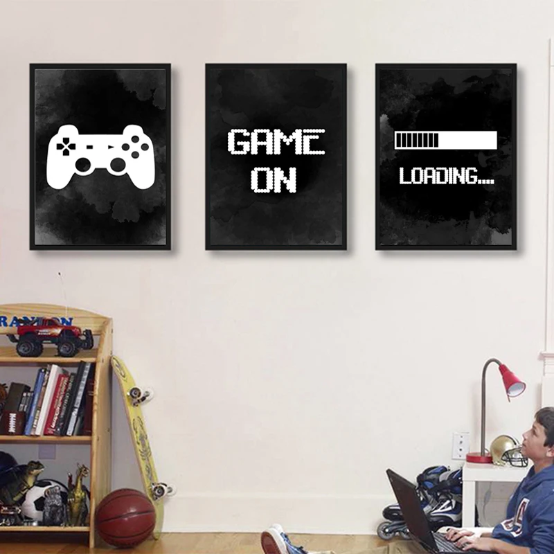 

Gaming Wall Art Canvas Painting for Kids, Video Game Posters and Prints, Room Decor, Child Picture, Playroom, Boys Gift