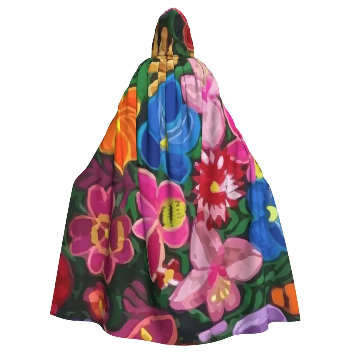 

Вышивка Осака Мексиканские цветы Яркий длинный плащ с капюшоном Ведьма Средневековый костюм Косплей Накидка Хэллоуин Вампир Взрослый унисекс