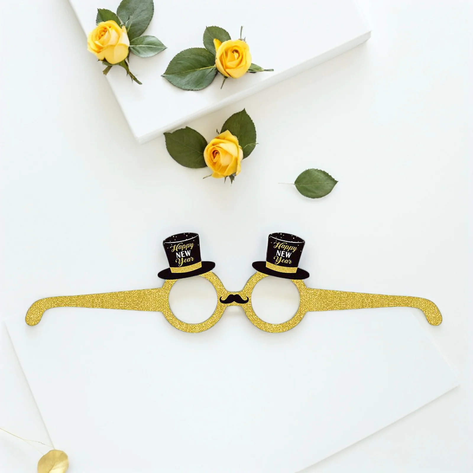 

8Pcs New Year Eyeglasses 2026 Number Party Glasses Black Gold Photo Booth Props Happy New Year Party Favors 2026 Number Glasses