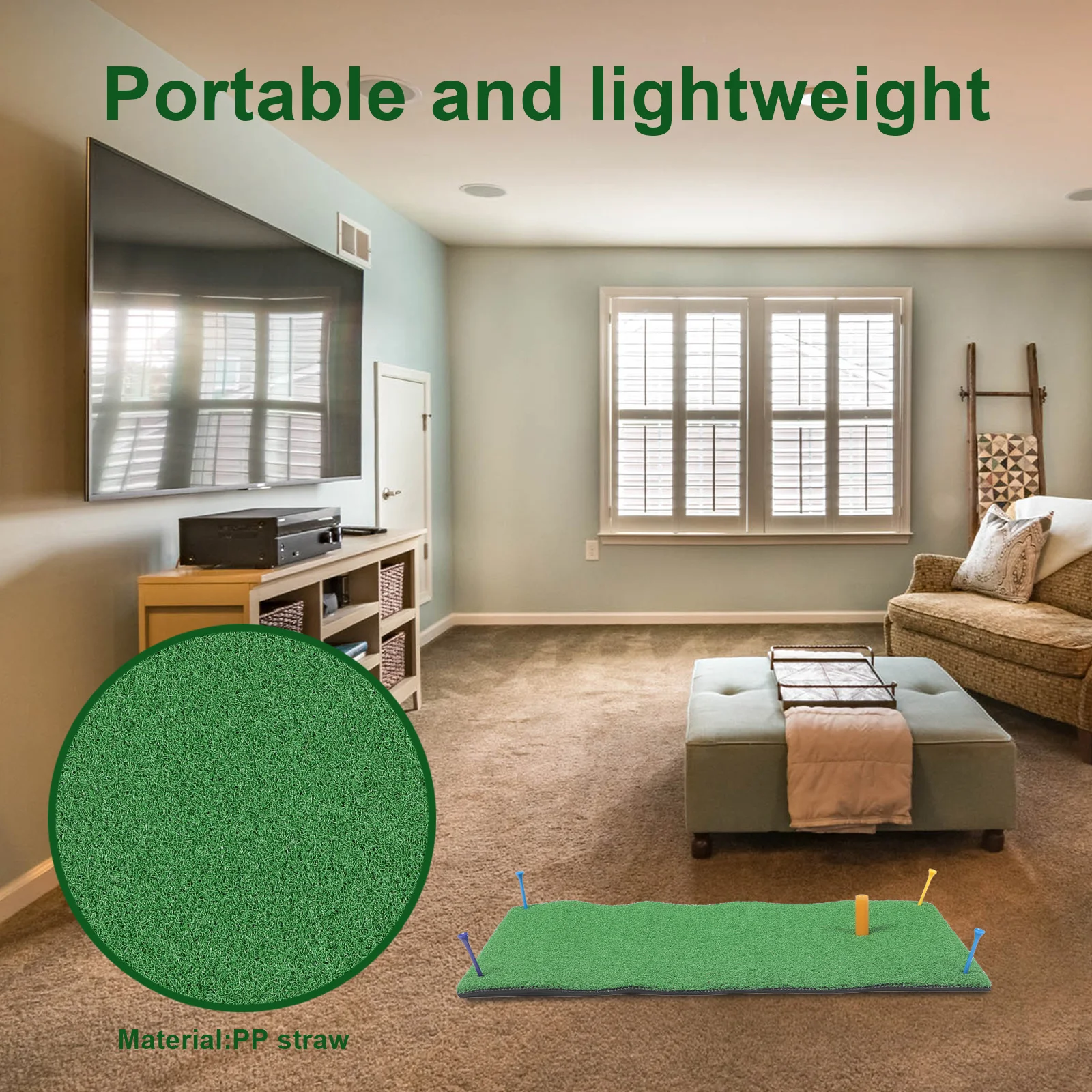 

Indoor Golf Mat Artificial Turf Portable Realistic Practice Mat for Backyards Parks Office Game Artificial Turf Mats