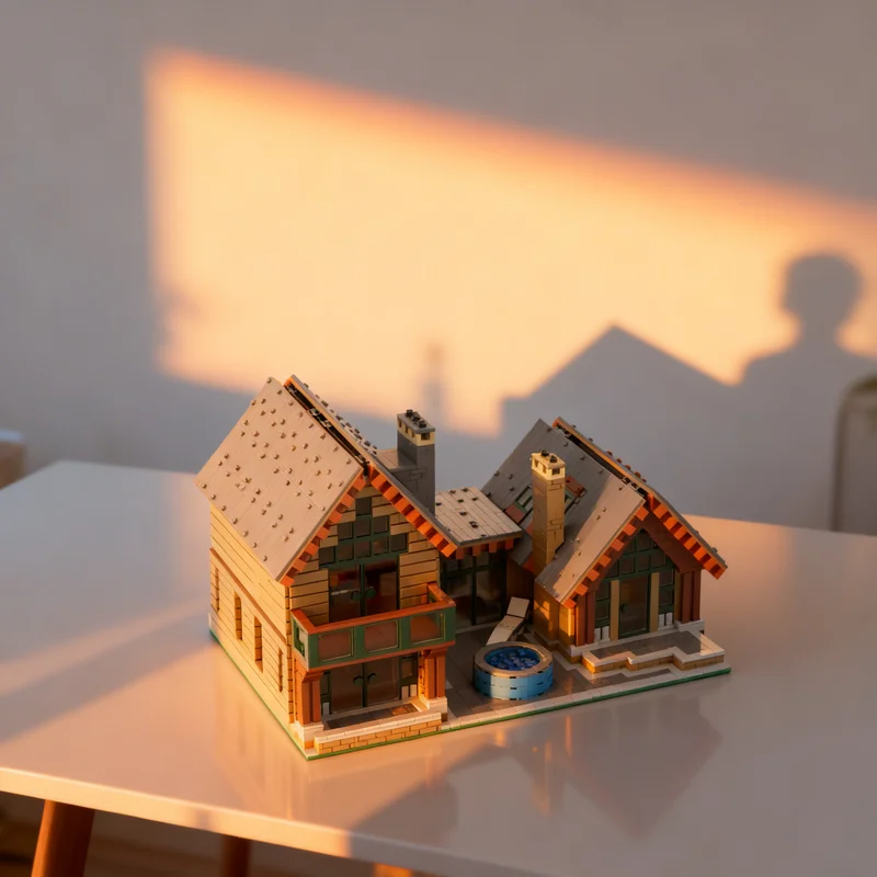 

4239 деталей MOC: Модель роскошного лесного домика-коттеджа «Уединение» (The Retreat) — конструктор для сборки, креативный подарок, декор для демонстрации