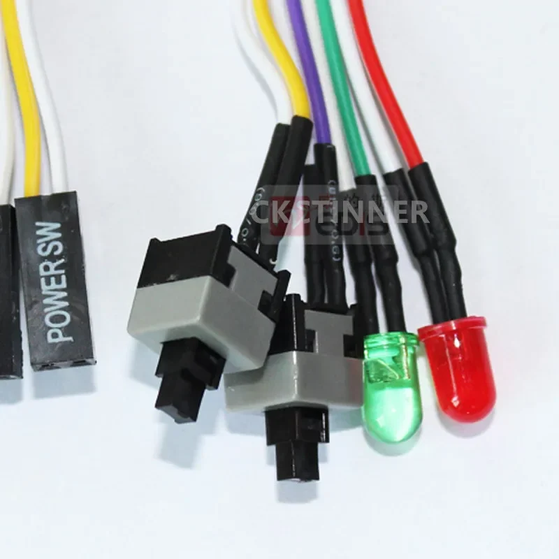 55CM Slim ATX computer motherboard Power cable Original on / off / restart with LED light Power reset switch push button switch