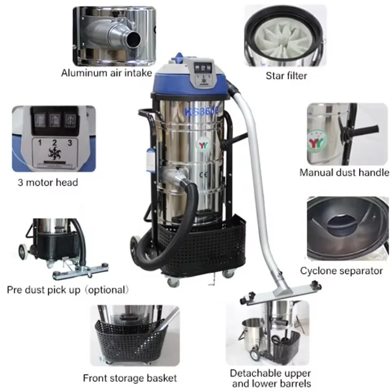 Aspirapolvere industriale elettrico monofase Aspirapolvere con motore da 3000 W per fabbrica