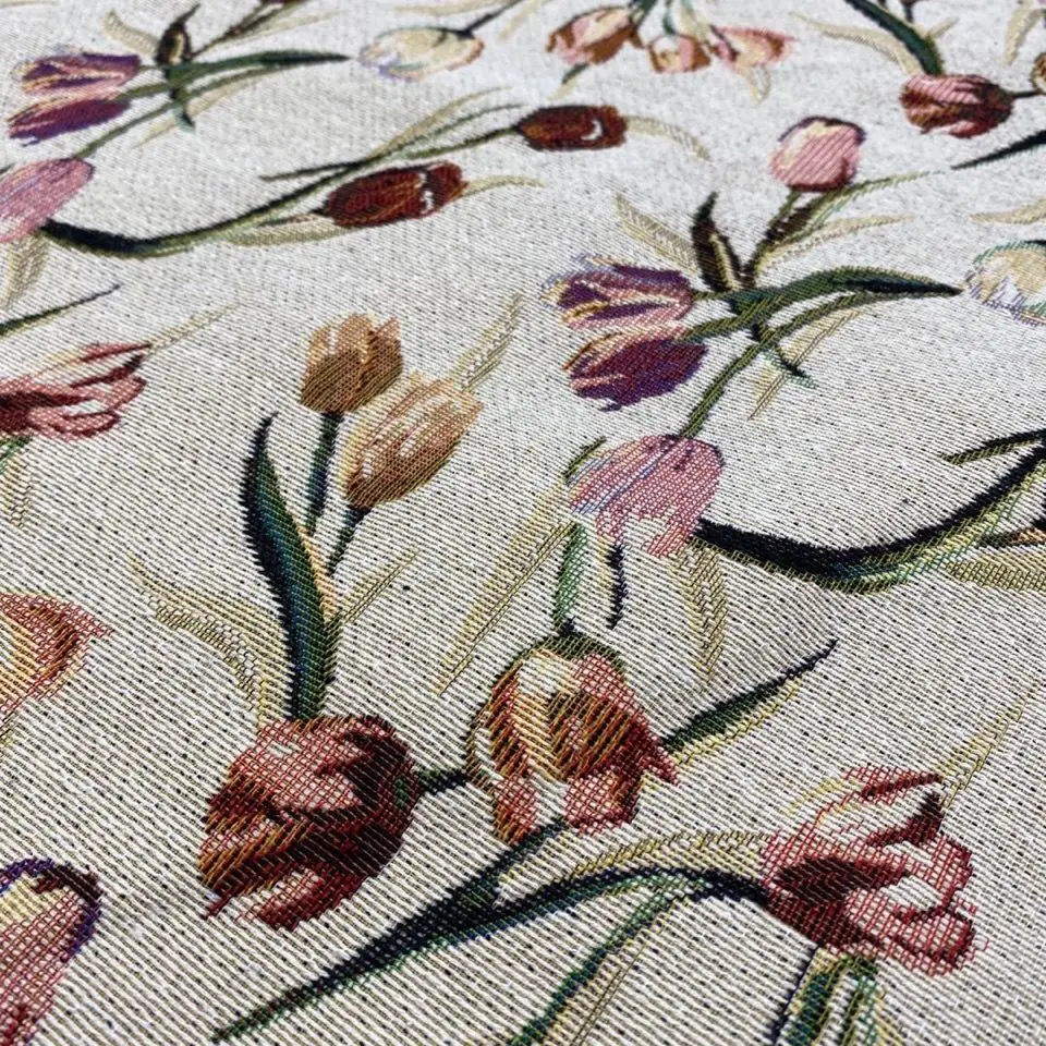 Oil-printing Texture Jacquard Fabrics Handmade Cloth Fabric Accessories Needlework Floral Abrasion-resistant Apparel Material