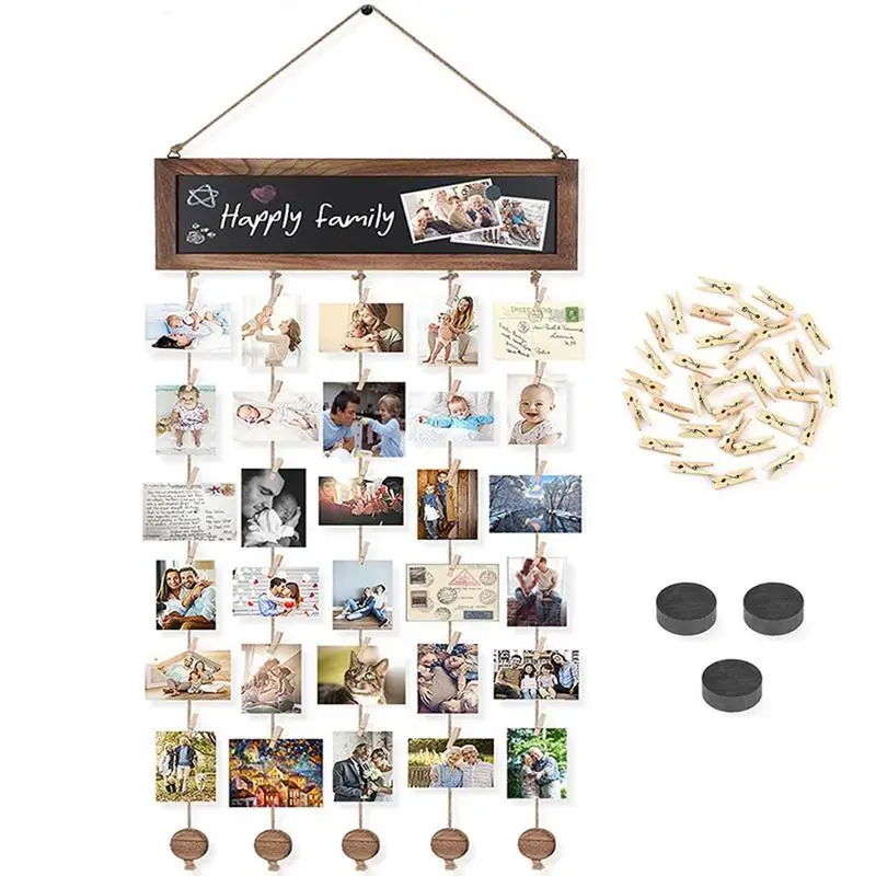 Hangings Picture Frames With String Wall Photo Display Grid Photo Hangings Clips String Cards Holder Frame With 30 Clips Hotel