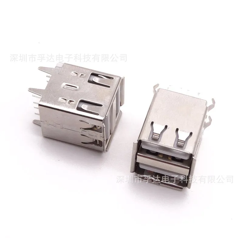 For double-layer USB connector, plug in double-layer USB seat AF17.0 length 180 degrees, plug in curling elbow
