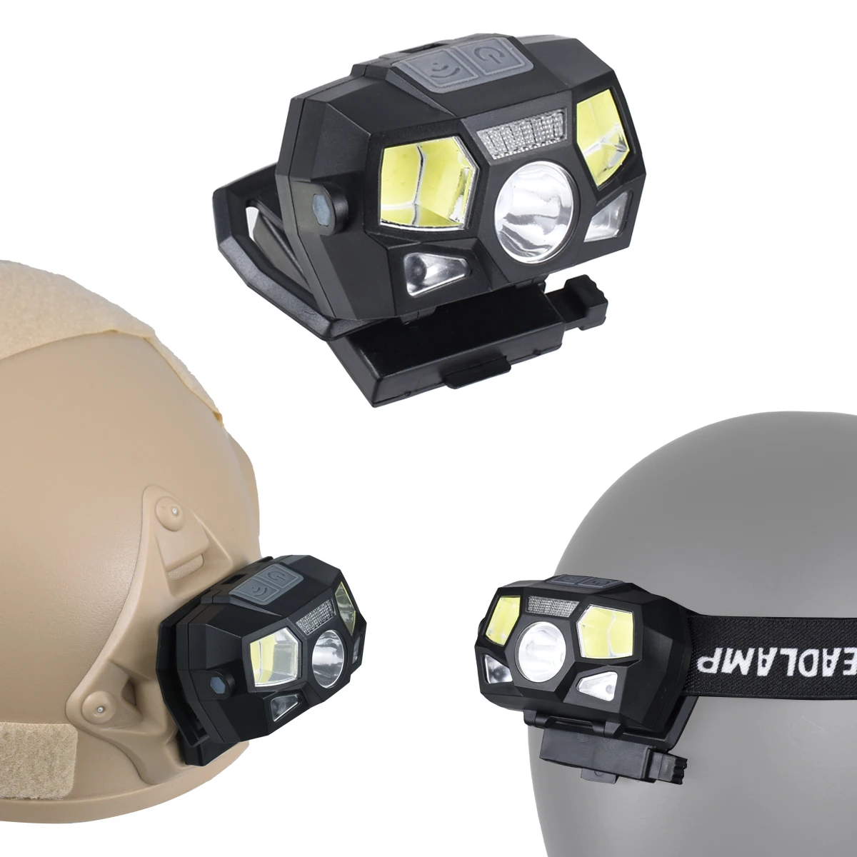 

Тактический шлем FAST MICH, сигнальный светильник, датчик света, налобный фонарь, зарядка через USB, водонепроницаемый светильник, фара для охоты и рыбалки