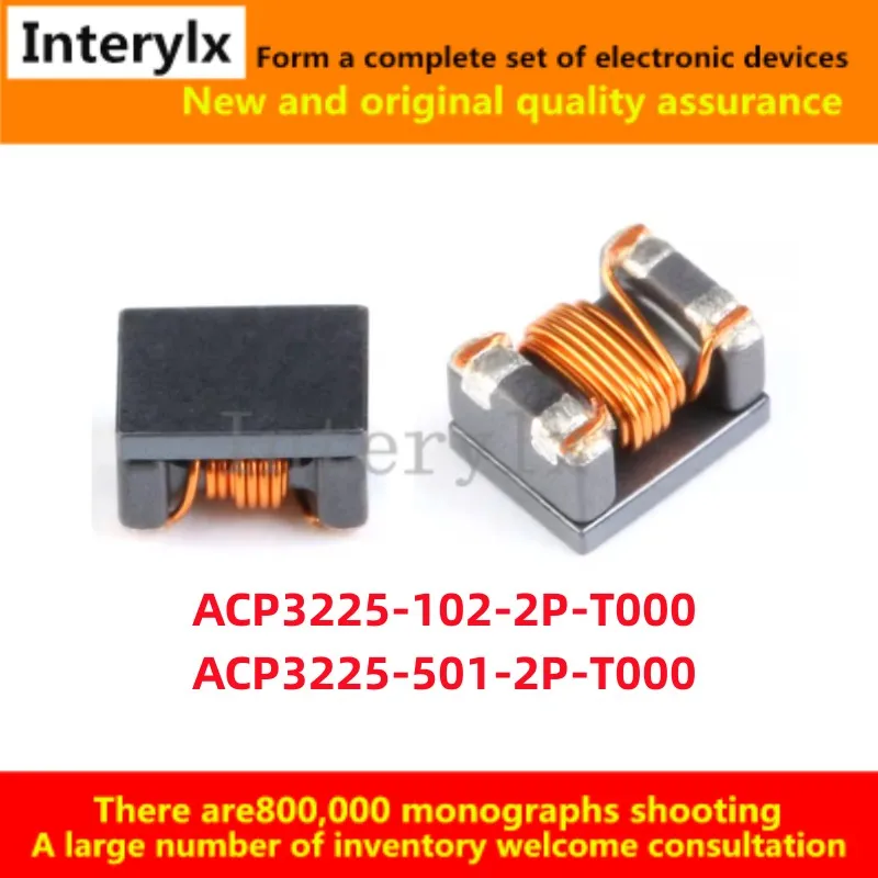 10 шт./лот, оригинальный ACP3225-102-2P-T000 ACP3225-501-2P-T000 1210 SMD синфазный индукторный дроссельный фильтр