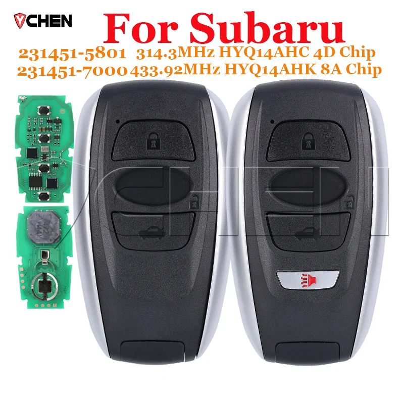 Car Remote Smart Key For Subaru BRZ Forester Impreza Legacy Outback XV 4D/8A Chip HYQ14AHC HYQ14AHK 5801/7000 314.3 433.9 MHz