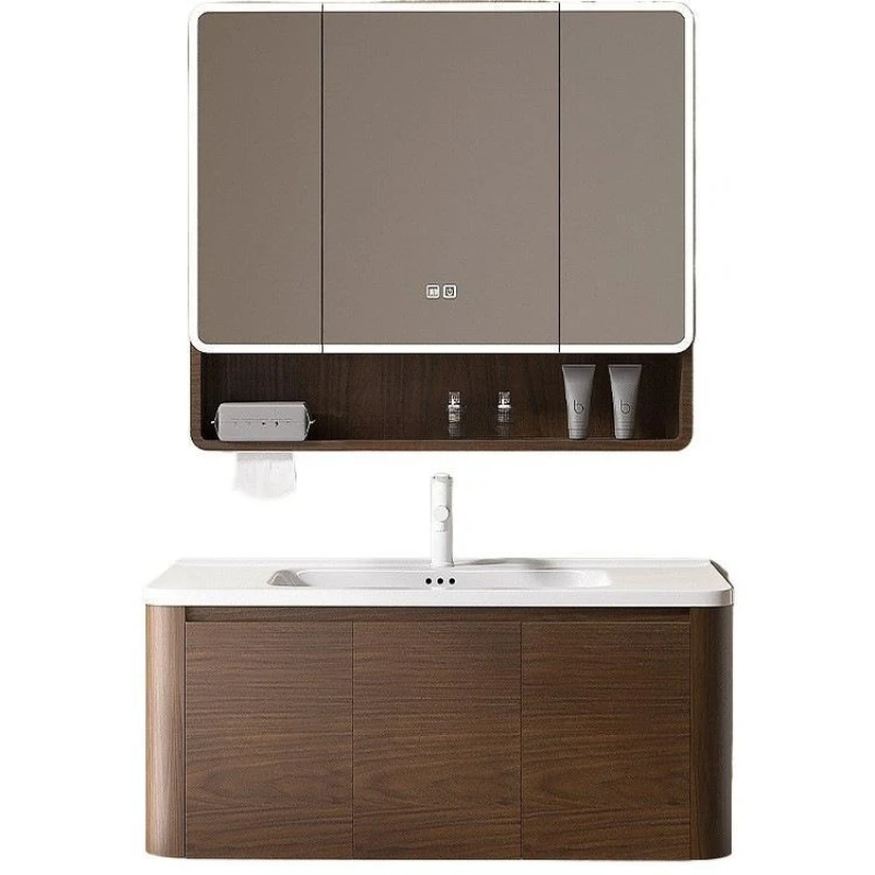

Arc bathroom cabinet, ceramic integrated wash basin, space aluminum