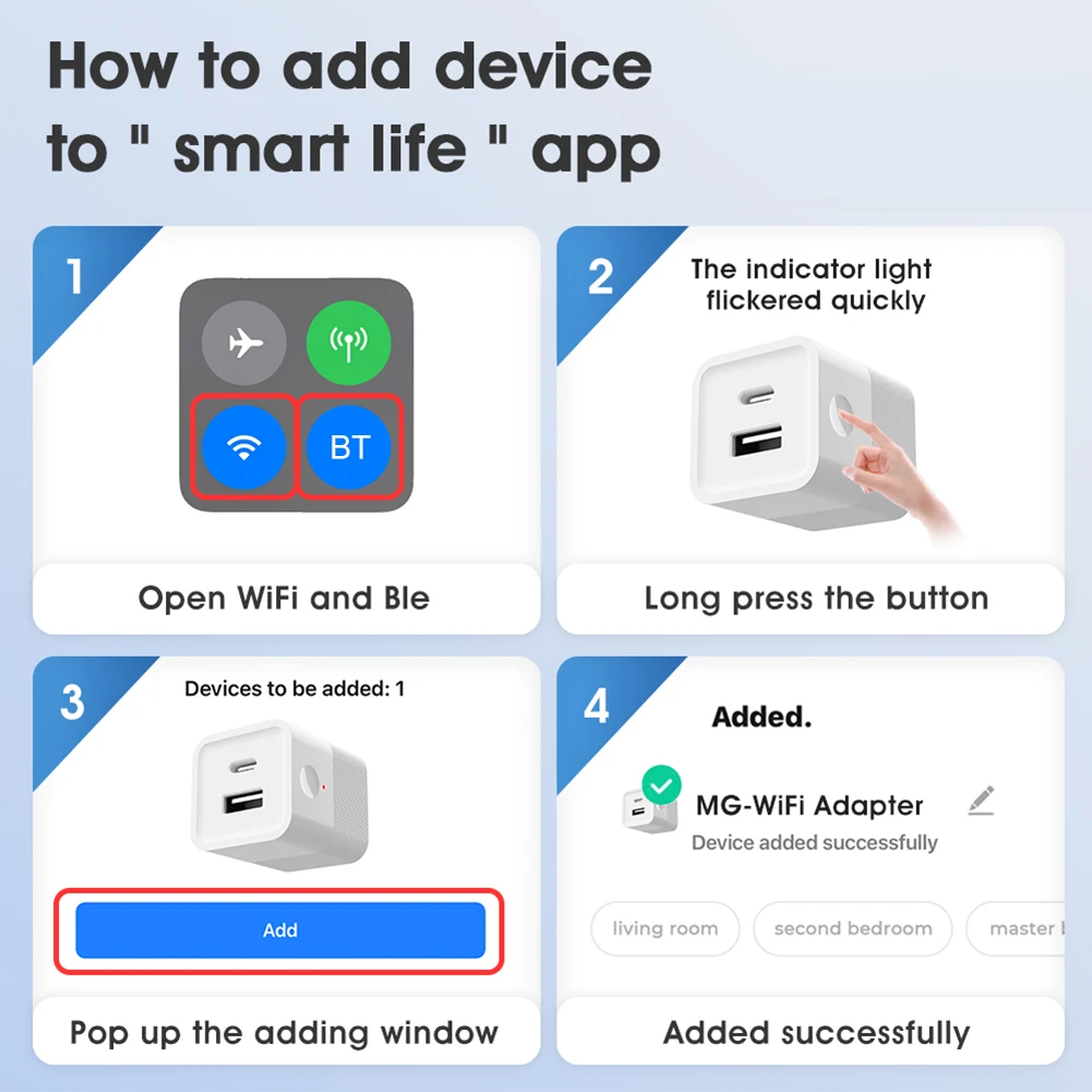 Adaptador USB tipo C com controle de voz, agendamento inteligente, compatível com Alexa e Google Home