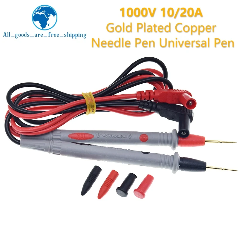 1 pair Digital Multimeter probe Soft-silicone-wire Needle-tip Universal test leads with Alligator clip For LED tester Multimetro