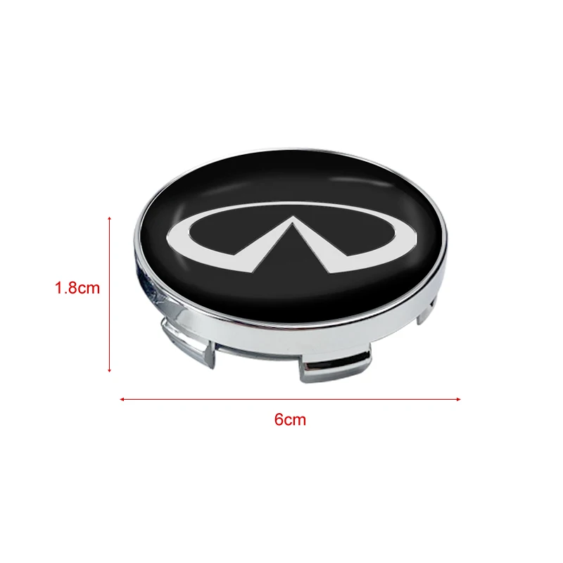 4pcs 60mm Car Wheel Center Hub Cap Rim Cover Emblem Stickers For Infiniti FX35 Q50 Q30 ESQ QX50 QX60 QX70 QX80  EX JX35 G35 G37