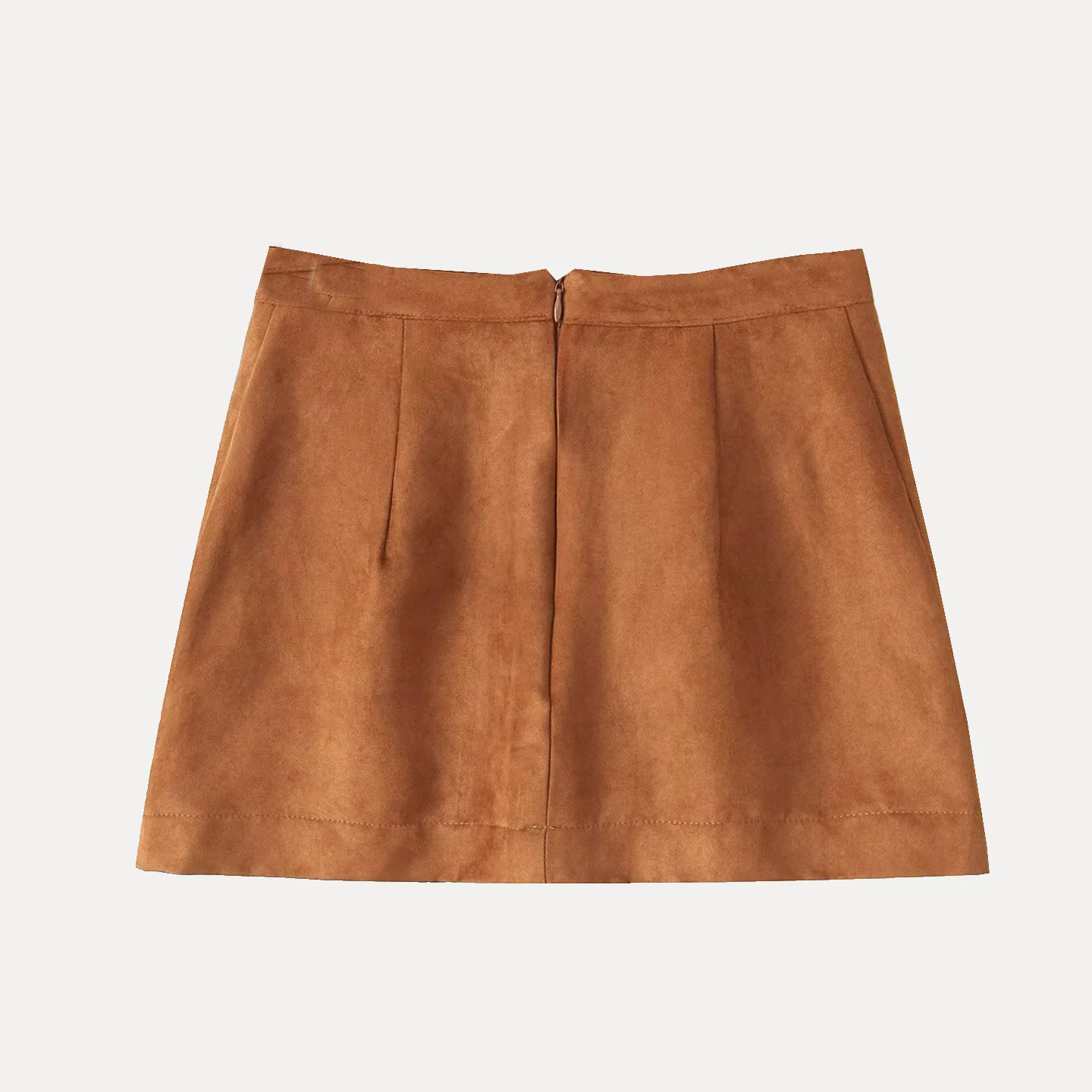 Jupe en daim pour femmes, polyvalente, rétro, été 2021, Faionable, fausse daim, jupe portefeuille pour un usage quotidien