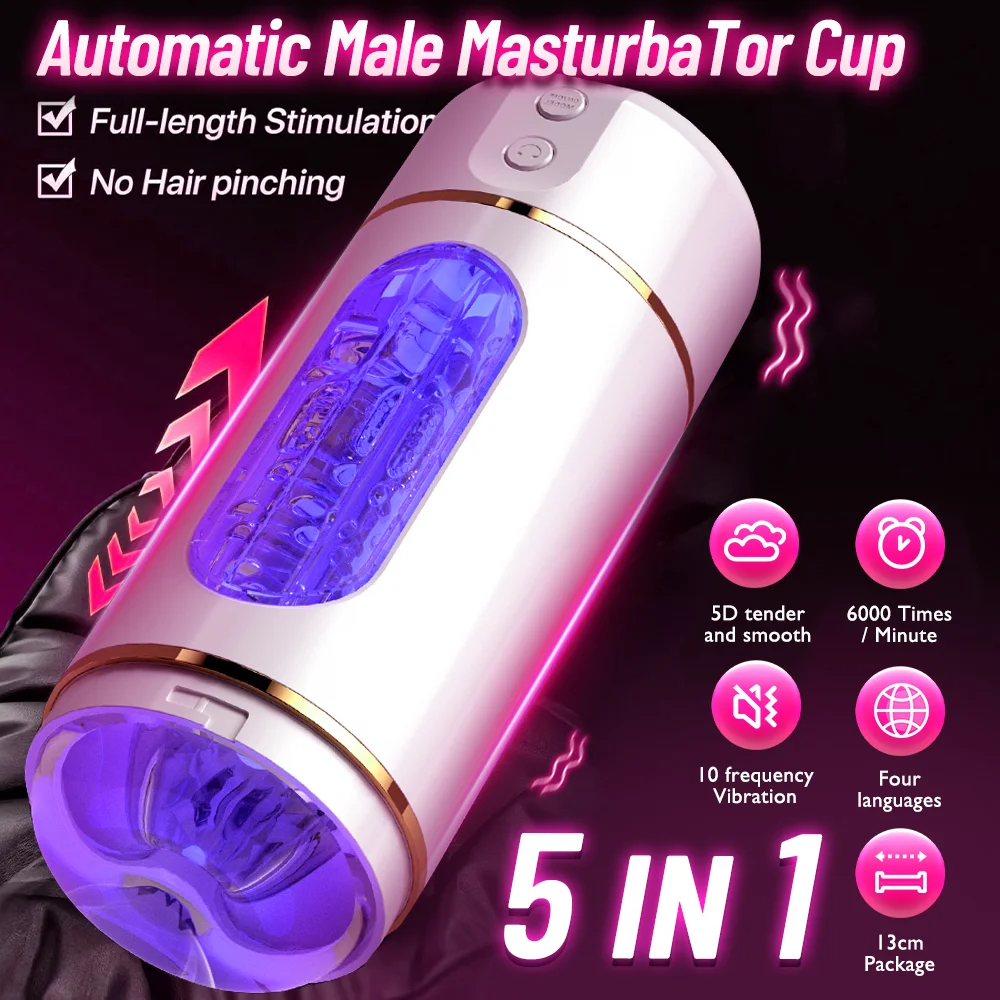 Automatic Male Mastubator Cup Pocket Pussy Sex Machine Realistic Vagina Sexy Voice Vibrator Penis Stimulator Sex Toy For Men - Image 2