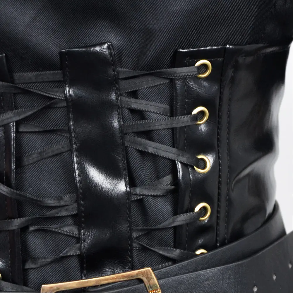 غروك رفيق Ani Girlfriend تأثيري فستان أسود وتتسابق الجوارب مجموعة النساء الكبار AI نمط هالوين كرنفال حفلة لعب الأدوار الدعاوى