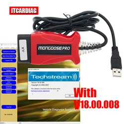 V160 JLR Pro J2534 for Volvo and for TOYOTA TIS Techstream 18.00.008 Win10 64Bit 3 in 1 OBD2 Scanner Cable PK MINIVCI MINI VCI