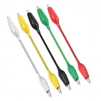 10pcs 5 Colors Mini Test Clips Test Cable Alligator Clips Electrical DIY Test Leads Alligator Double-ended Crocodile Clips 50CM