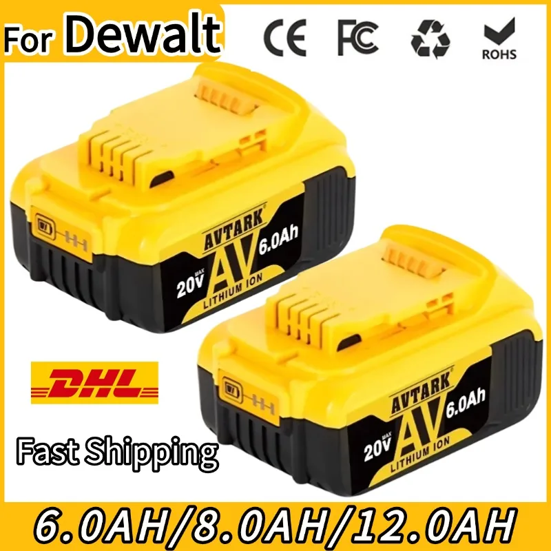 

100% Brand New High-power Original for dewalt DCB203 20V 5AH6AH8AH12AH Lithium-ion Battery For Dewalt DCB206 DCB205 DCB204