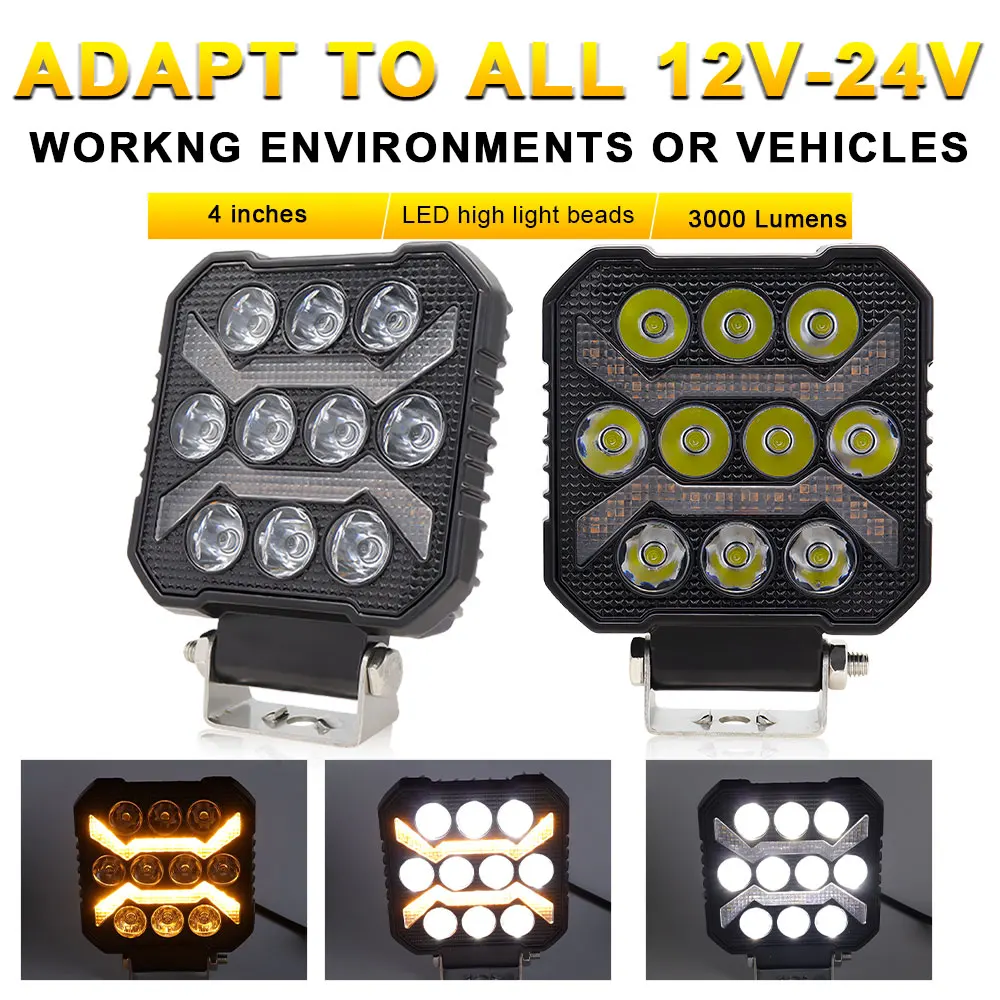 

Super Bright New LED Work Light 4 Inch Round DRL Car Off Road Lamp Engineering Auxiliary Light Lighting DC9V-30V 1800LM