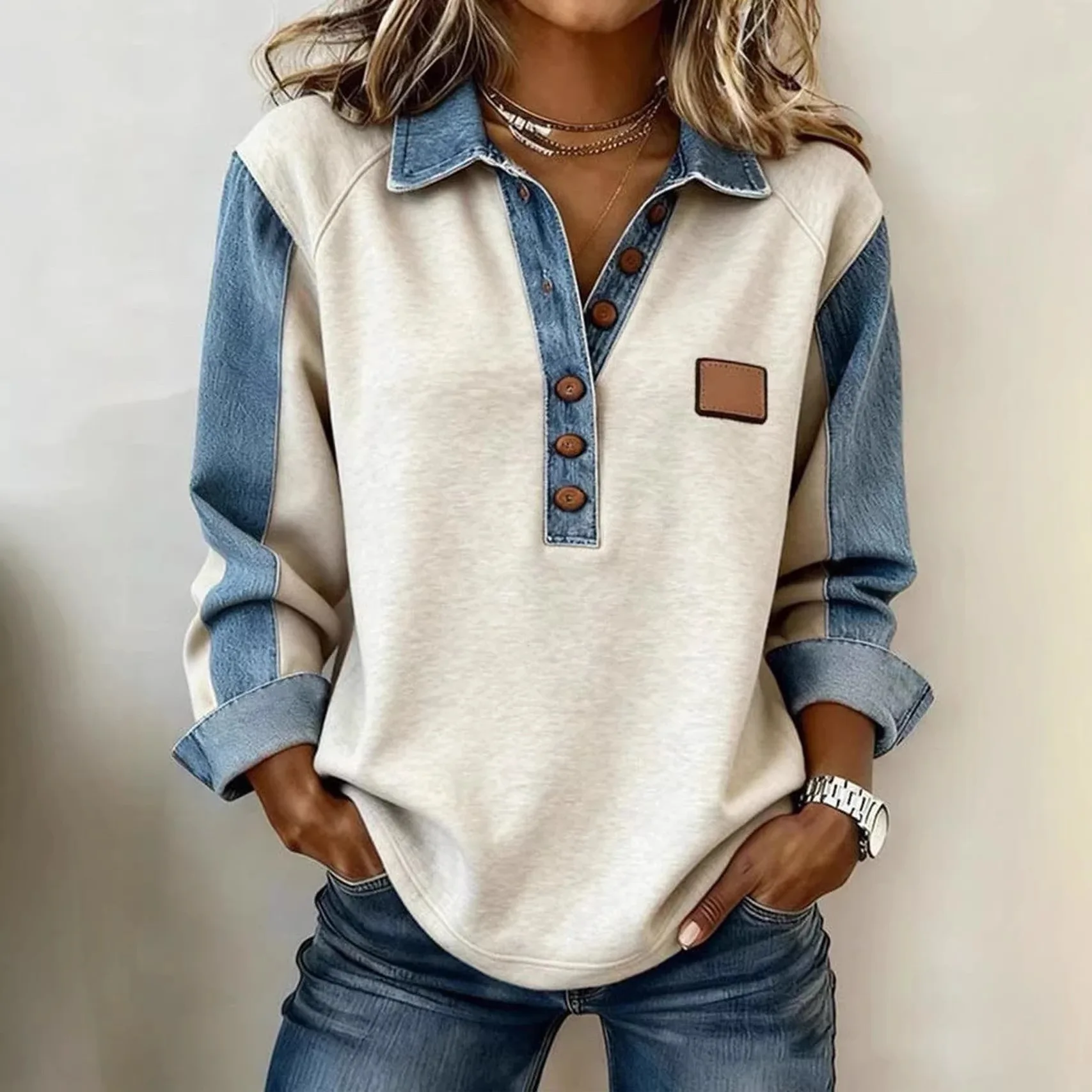 

2026 Women's Spring and Autumn New Fashion Casual Daily Versatile and Comfortable Color Matching Long Sleeve Sweaters for Women