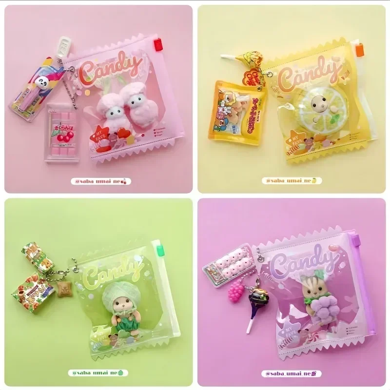 Poupée Kawaii originale, figurine de dessin animé, jouets à collectionner pour enfants, lit de bébé, sacs pour bébé
