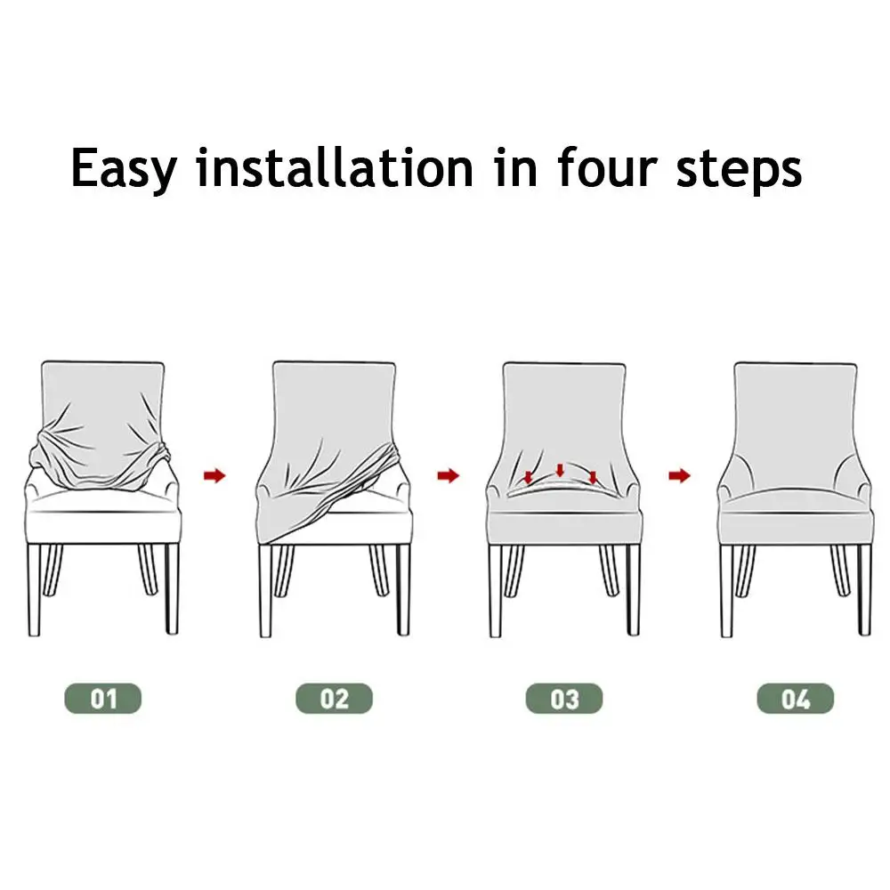 2 قطعة الشمال الحديثة تمتد الجاكار غطاء كرسي غرفة الطعام الذراع كرسي زلة غطاء مقعد غطاء مرن للمنزل فندق الزفاف