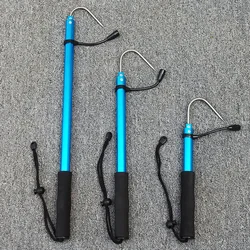 1pcs Telescopic Fishing Gaff 60/90/120cm Scalable Fish Grip Stainless Steel Aluminum Spear Hook Tack Fishing Tackle Pesca Tools