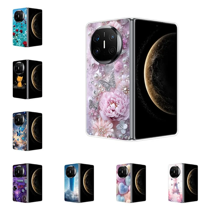 Para Huawei Mate X6 X5 X3 X2 funda bonita pintura rosa cubierta transparente para Huawei Mate X2 X5 X6 X3 Fundas MateX2 MateX6 Fundas transparentes