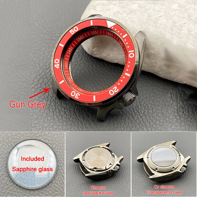 

Gun Grey Mod SKX007 SRPD Замена корпуса Корона на 3,8 Подходит для механизма NH35 20 АТМ Водонепроницаемый мужской чехол для дайвинга для 22 мм Ремешок для часов OEM