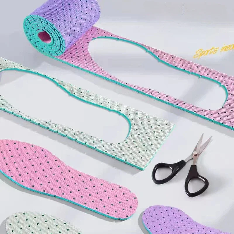 Self-cutting Insole Children Adult Sport Breathable Insole Cut Their Own Shock-absorbing Mesh Perforated Shoe Material Shoe Pad