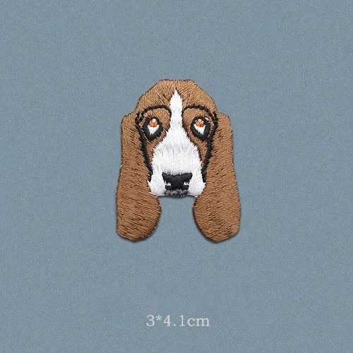 Imagen 2 del producto Parche bordado de perro Labrador Doberman Mopshond para ropa, apliques de pergamino de tela para planchar, pegatinas bonitas para bolsos y camisetas, 1 ud.