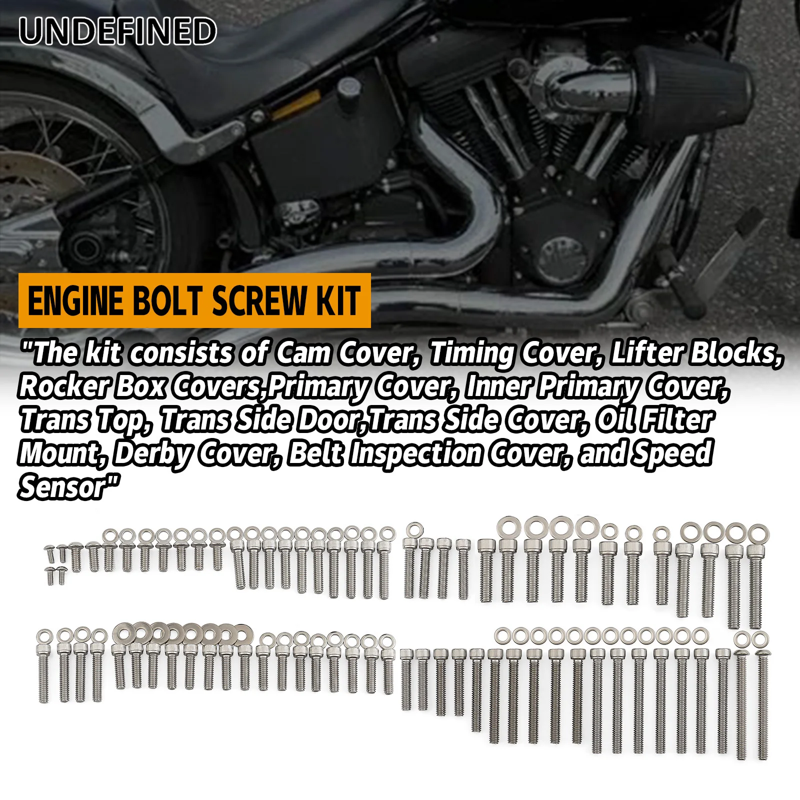 

Motorcycle Engine Transmission Screw Bolt Kit for Harley Softail EVO Fat Boy Heritage Springer Softail Custom 1987-1999