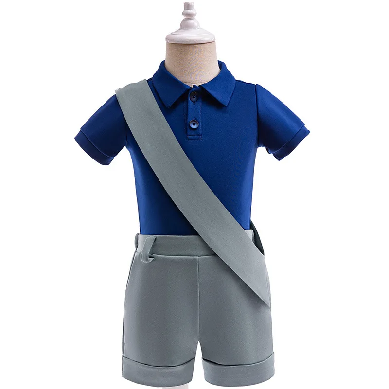 هالوين زي الاطفال مفوض الأرض زي الفضاء اكسبلورر زي الأولاد قميص + شورت 2 قطعة مجموعات كرنفال تأثيري حلي