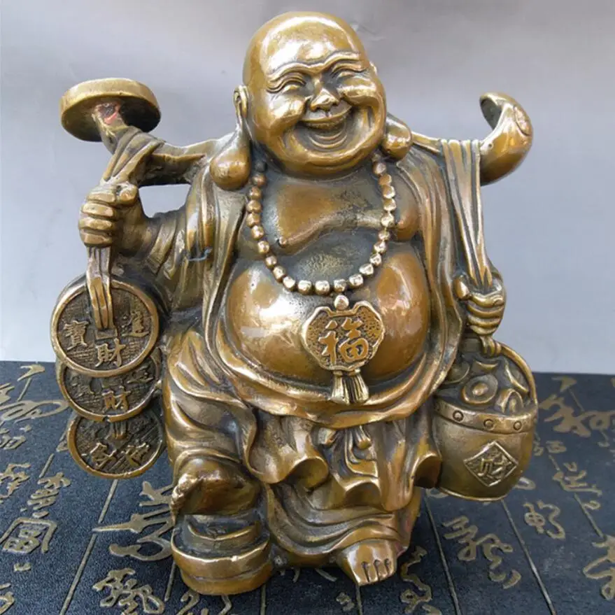 

Home decoration Maitreya bronze carving metal handicraft ornaments