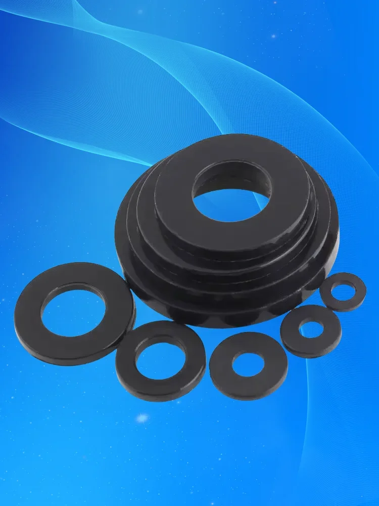 ‌PA66 Nylon Flat Washers (M2-M20) | Black Insulation Spacer Kit | 1-3mm Plastic Gasket Rings for Electrical & DIY Projects‌
