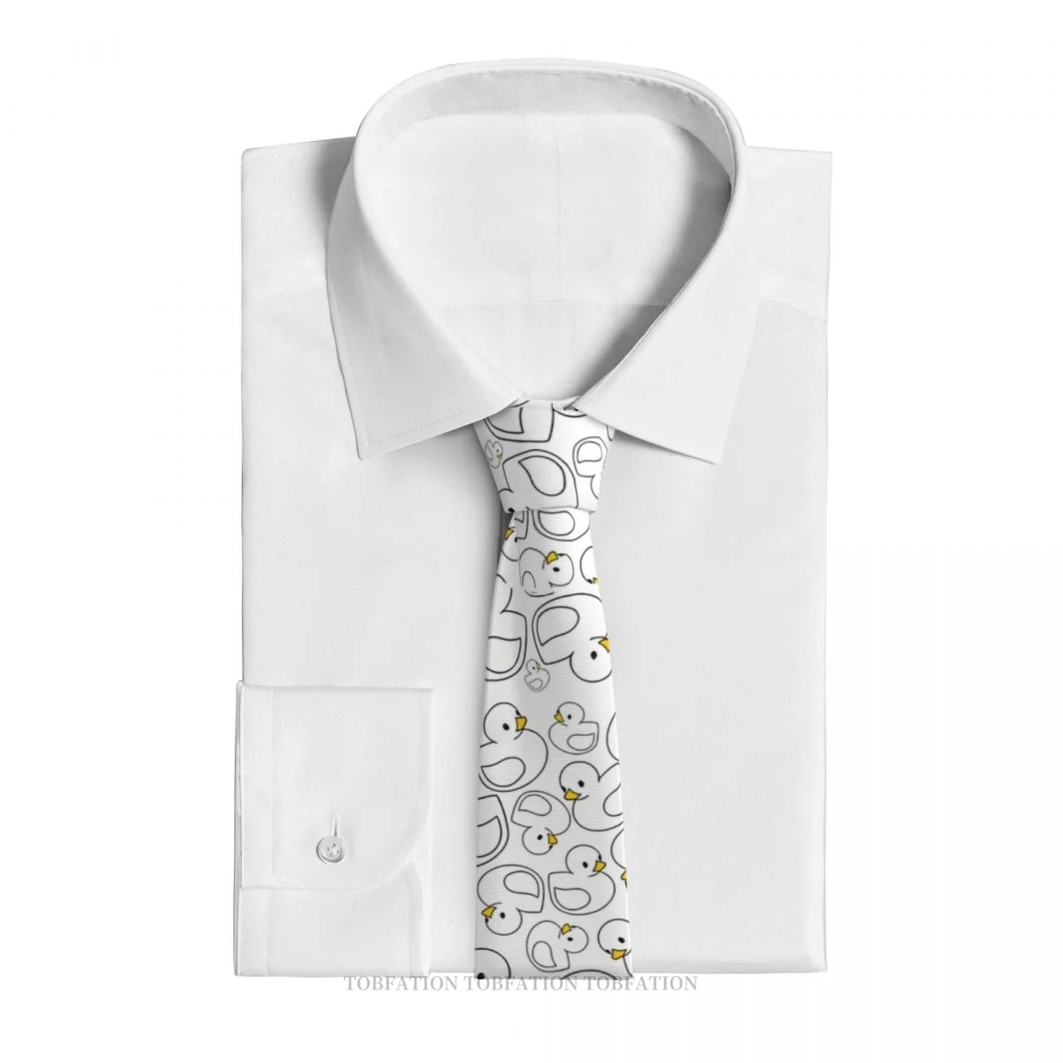 White Rubber Ducky Men Ties 3D Printed Hip-Hop Street Business Wedding Party Shirt Accessories