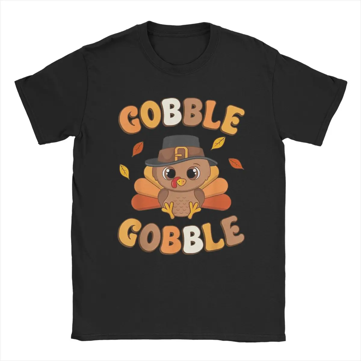 Gobble Turkey Day Happy Thanksgiving Men's T Shirts Funny Tee Shirt Short Sleeve O Neck T-Shirt Pure Cotton Plus Size Clothes