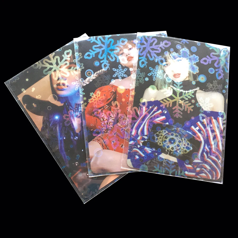 100PCS AEGIS GUARDIAN SNOW Flake Laser Holographic Card Sleeves YuGiOh Idol KPOP Photo Card Sleeve Foil Binder Film Tarot